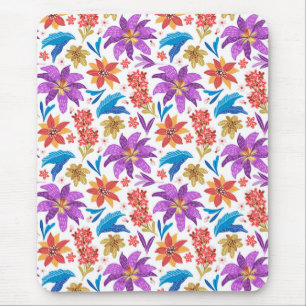 Hand Drawn Colourful Exotic Floral Pattern-70703 Mouse Pad