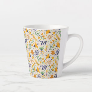 Hand Drawn Colourful Floral Pattern-23595 Latte Mug