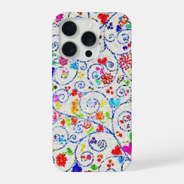 Hand Drawn Colourful Floral Swirl Pattern iPhone Case (Back)