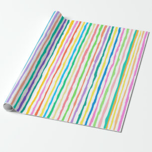 Hand-drawn colourful lines pattern wrapping paper