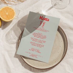 Hand Drawn Colourful Quirky Champagne Retro Weddin Menu