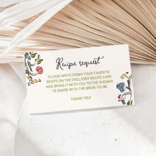 Hand Drawn Colourful Recipe Request Enclosure Card