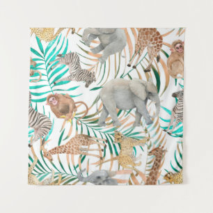 Hand drawn colourful seamless pattern with waterco tapestry