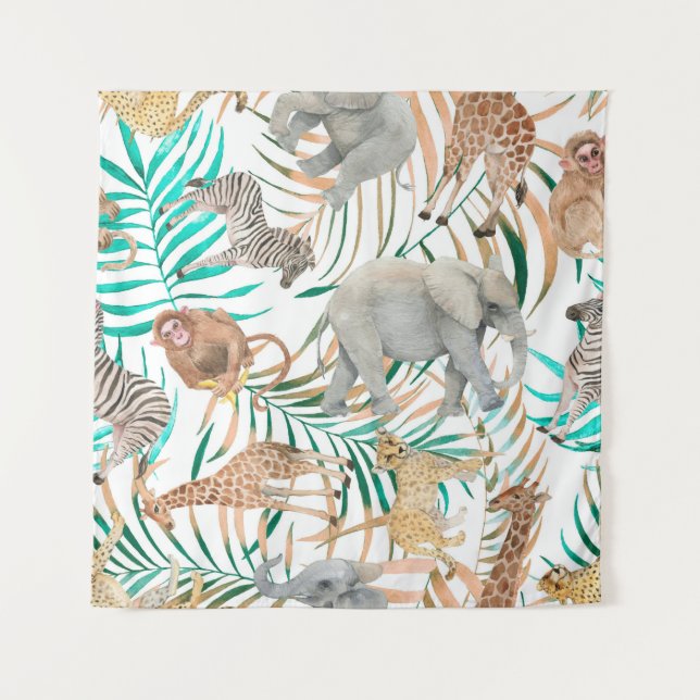 Hand drawn colourful seamless pattern with waterco tapestry (Front)