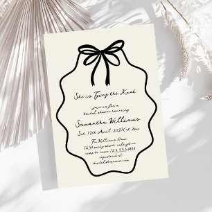 Hand Drawn Coquette Bow Bridal Shower Invitation