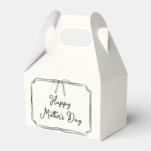Hand Drawn Coquette Bow Happy Mother's Day Gift Favour Box