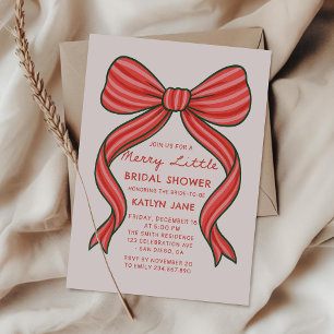 Hand Drawn Coquette Christmas Bridal Shower Invitation