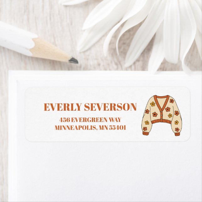 Hand-Drawn Coquette Fall Sweater Return Address (Insitu)