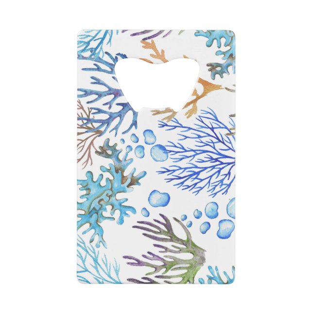 Hand-drawn corals: underwater sea pattern. (Front)