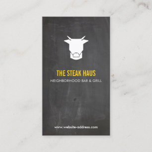 HAND-DRAWN COW LOGO 2 for Restaurants, Chefs, Pubs Business Card