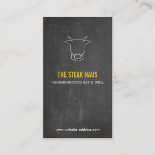 HAND-DRAWN COW LOGO for Restaurants, Chefs, Pubs Business Card