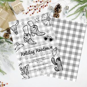 hand drawn Cowboy Boots Holiday Celebration, Invitation