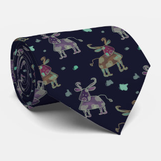 hand drawn cows tie