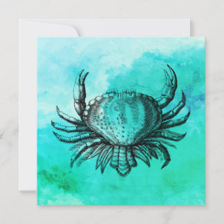 Hand-Drawn Crab (Beach Scene) (Sea Creature) Crab Card