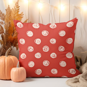 Hand Drawn Cream Polka Dot  Cushion