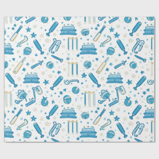 Hand Drawn Cricket Doodle Seamless Pattern Fun Spo Wrapping Paper