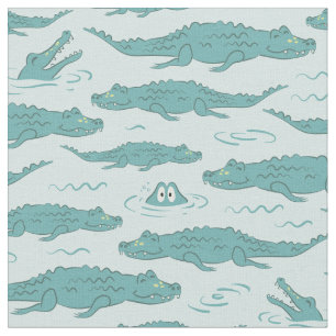 Hand Drawn Crocodile Alligator Wild Animal Boy Fabric