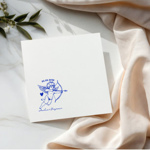Hand Drawn Cupid Cocktail Wedding Napkins
