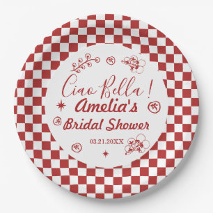 Hand drawn Custom Ciao Bella Tomato Party Decor, Paper Plate