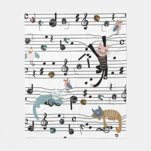 Hand drawn cute cartoon seamless pattern illustrat fleece blanket
