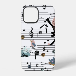 Hand drawn cute cartoon seamless pattern illustrat iPhone 12 case