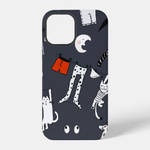 Hand drawn cute cartoon seamless pattern illustrat iPhone 12 case