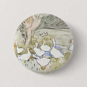 Hand Drawn Cute Duck Photos White Duck Clipart Fam 6 Cm Round Badge