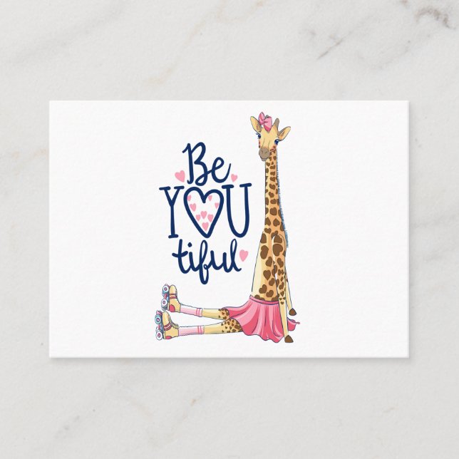 Hand drawn cute giraffe illustration business card (Front)