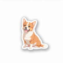 Hand Drawn Cute Little Corgi Sticker