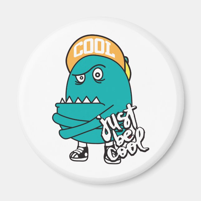 Hand drawn cute monster illustration magnet (Front)