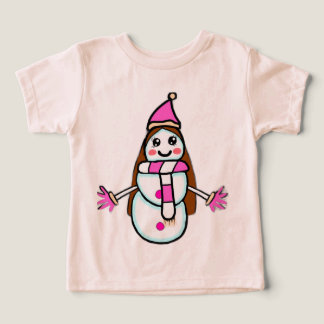 Hand-Drawn Cute Snow Woman – A Young Artist's Visi