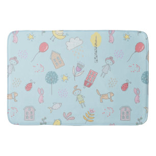 Hand Drawn Cute Stuff ID360 Bath Mat