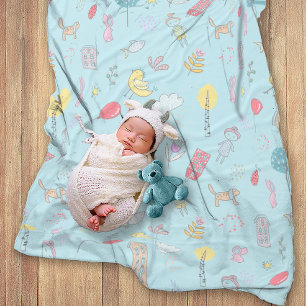 Hand Drawn Cute Stuff ID360 Fleece Blanket