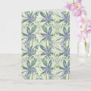 Hand drawn Cyanus Floral Pattern Blank Card