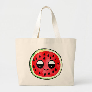 Hand Drawn Design Tote-Bag : Fruit-Emoji Large Tote Bag