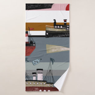 Hand drawn digital painting cute cartoon pencil gr bath towel