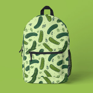 Hand Drawn Dill Pickle Pattern Printed Backpack