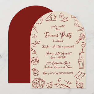 Hand Drawn Dinner Party Arch Invitation