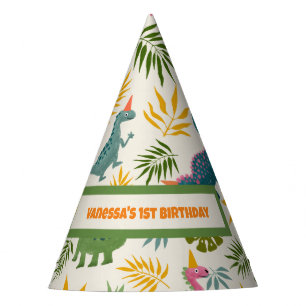 Hand-drawn Dino-mite Birthday Party Colourful Hat