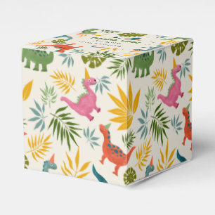 Hand-drawn Dinosaur Colourful Wild Birthday Party Favour Box