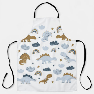 Hand drawn dinosaurs in scandinavian style with st apron