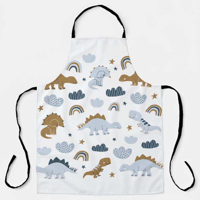 Hand drawn dinosaurs in scandinavian style with st apron (Front)