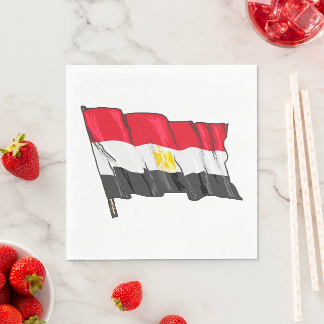 Hand-Drawn Distressed Egypt Flag Napkin (Creator Uploaded)