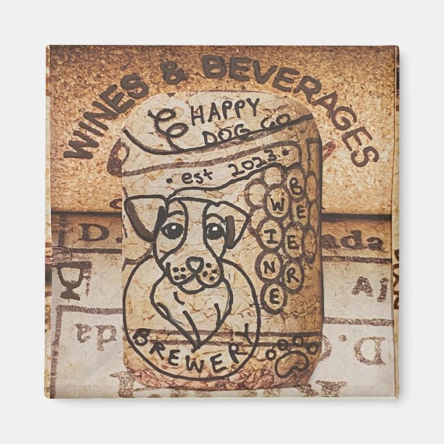 Hand Drawn Dog Brewery Magnet (Front)