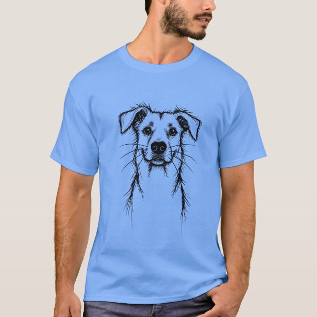 Hand Drawn Dog Illustration T-Shirt (Front)