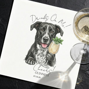 Hand Drawn Dog Portrait Signature Drink  Napkin