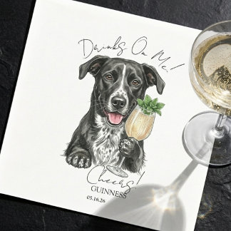 Hand Drawn Dog Portrait Signature Drink  Napkin