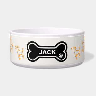 Hand Drawn Dogs with Bone and Name