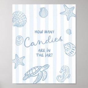 Hand Drawn Doodle Blue Sea You Soon Game Sign