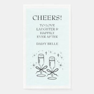 Hand Drawn Doodle Bridal Shower Green Napkin